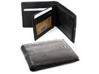 Carry your money in style. This is a genuine leather bi-fold double bill mens wallet. As this is genuine leather, please be aware that there will be some small creases and nicks in the leather but the wallet are all brand new.