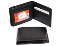 Carry your money in style. This is a genuine leather bifold mens leather wallet with 6 credit card slots and 2 ID windows. As this is genuine leather, please be aware that there will be some small creases and nicks in the leather but the wallet are all brand new.