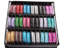 Sets of 7 pieces Aluminum Bangles, Box contains 36 sets - 18 colors, 2 sets each