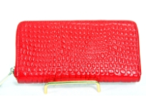 Genuine Leather crocodile embossed all round zipper ladies wallet