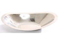 Hammered Stainless Steel Oval Dish