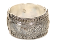 Metal Folding Bracelet, (12 PCS in Box), 6 Design Mix, Silver Antique