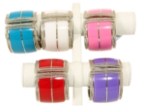 Metal Folding Bracelet Size: 2" Broad, (6 PCS in BOX) Color: White, Black, Purple, Pink, Red, Turquoise