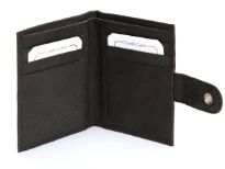 Carry your money in style. This is a bifold credit card and ID wallet with snap lock. Made of genuine leather. As this is genuine leather, please be aware that there will be some small creases and nicks in the leather but the wallet are all brand new.