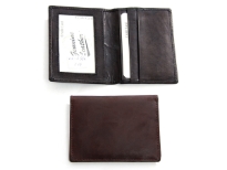 Genuine leather bi-fold credit card holder.