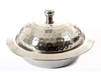 Stainless Steel Curry Dish with Dome Shaped Lid - Hammered by hand