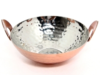 Hammered Stainless Steel Copper plated mini Kadai