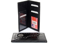 Crocodile embossed genuine leather Cross Concho check book wallet