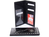 Crocodile embossed genuine leather star concho check Book wallet