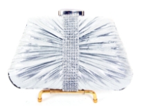 Crocheted Satin Metal Frame Evening Bag