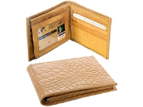 Genuine leather crocodile embossed men bi-fold double bill wallet. As this is genuine leather, please be aware that there will be some small creases and nicks in the leather but the wallet are all brand new.