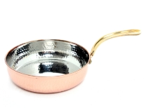 Hammered Stainless Steel copper plated Fry Pan Dish