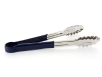 Stainless steel 12 inches utility tong with PVC handle (Blue). <br> Color-coded handle prevents cross-contamination.<br> Thickness: 0.9 mm <br> Weight: 160 gms