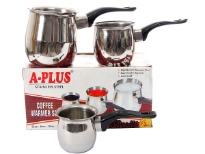 Stainless steel 3 piece coffee warmer set with Bakelite Handle