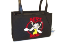 Betty Boop Heart Microfibre Tote Bag with magnetic lock. Made with fabric and double handle.