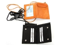 Neck ID genuine leather wallet.
