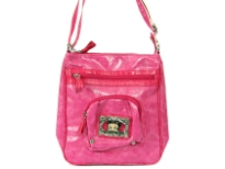 Betty Boop Licensed PVC Messenger Bag with zipper closure. Made with PU (polyurethane) and with adjustable single strap.