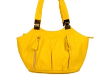 Designer Inspired Shoulder bag with vertical zipper details and leather like texture. Bag has a top zipper closure and a double handle. Made of PU (polyurethane).