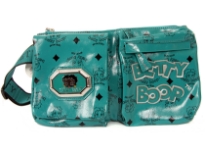Printed PVC Betty Boop Licensed Waist Pouch with adjustable single strap. Made with PU(polyurethane) and zipper closures.