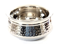 Stainless steel Double Wall 400 ml Hammered Moroccan Dish Bowl. Made in India.