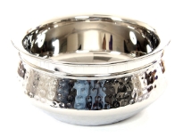 Stainless Steel 900 ml Double Wall Hammered Moroccan Dish Bowl. Made in India.