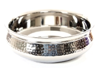 Stainless Steel 1800 ml Double Wall Hammered Moroccan Dish Bowl. Made in India.