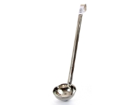 Stainless Steel 6 Oz. measuring ladle Thickness: 0.9 mm Weight: 125 gms.Length: 14 inches