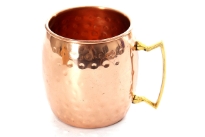 100% Pure Copper Hand Made Hammered Moscow Mule Mug with Brass Handle. Capacity : 20 Oz.