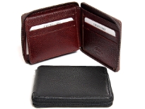 Carry your money in style. This is a genuine leather RFID Blocking bi-fold men zippered wallet with 9 credit card slots, one ID window. High quality genuine leather is durable and soft to the touch. As this is genuine leather, please be aware that there will be some small creases and nicks in the leather but the wallet are all brand new.