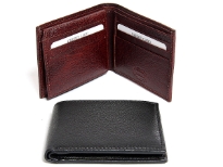 Carry your money in style. This is a genuine leather RFID Blocking bi-fold mens wallet. Features 9 credit card slots, one ID window. High quality soft durable leather. High quality genuine leather is durable and soft to the touch. As this is genuine leather, please be aware that there will be some small creases and nicks in the leather but the wallet are all brand new.