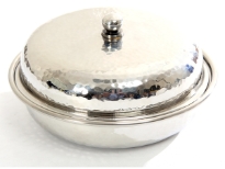 Hammered Stainless Steel Round Dish