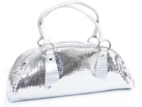 Sequin Evening Bag. Top Zipper Closing.