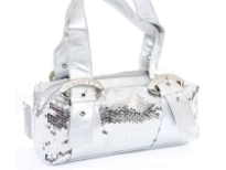 Sequin Evening Bag. Top Zipper Closing.