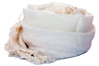 Beautiful White and multi colored design scarf has horizontal open weave pattern. Long twisted fringes completes this 100% viscose scarf. Classy scarf can also be teamed up with a formal dress as a shawl. Imported.