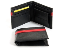 Carry your money in style. This is a faux leather bi-fold mens wallet. Features 3 credit card slots and a snap lock coin slot. As this is faux leather, please be aware that there will be some small creases and nicks in the leather but the wallet are all brand new.