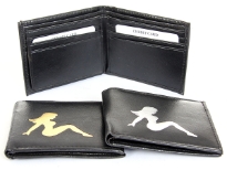 Faux leather bi-fold wallet