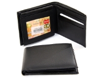 Carry your money in style. This is a faux leather bi-fold men wallet with 6 credit card slots and 2 ID Windows. As this is genuine leather, please be aware that there will be some small creases and nicks in the leather but the wallet are all brand new.