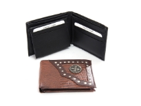 Genuine Leather western style bi-fold men wallet