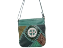 Patch-work Cross Messenger Bag.Top zipper closing. Back zipper pocket.